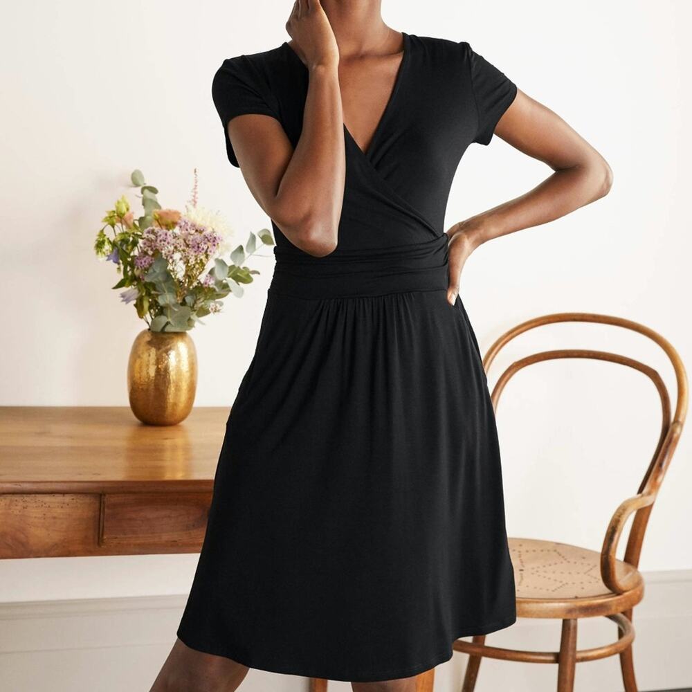 Boden Lola Jersey Dress- Black NWT